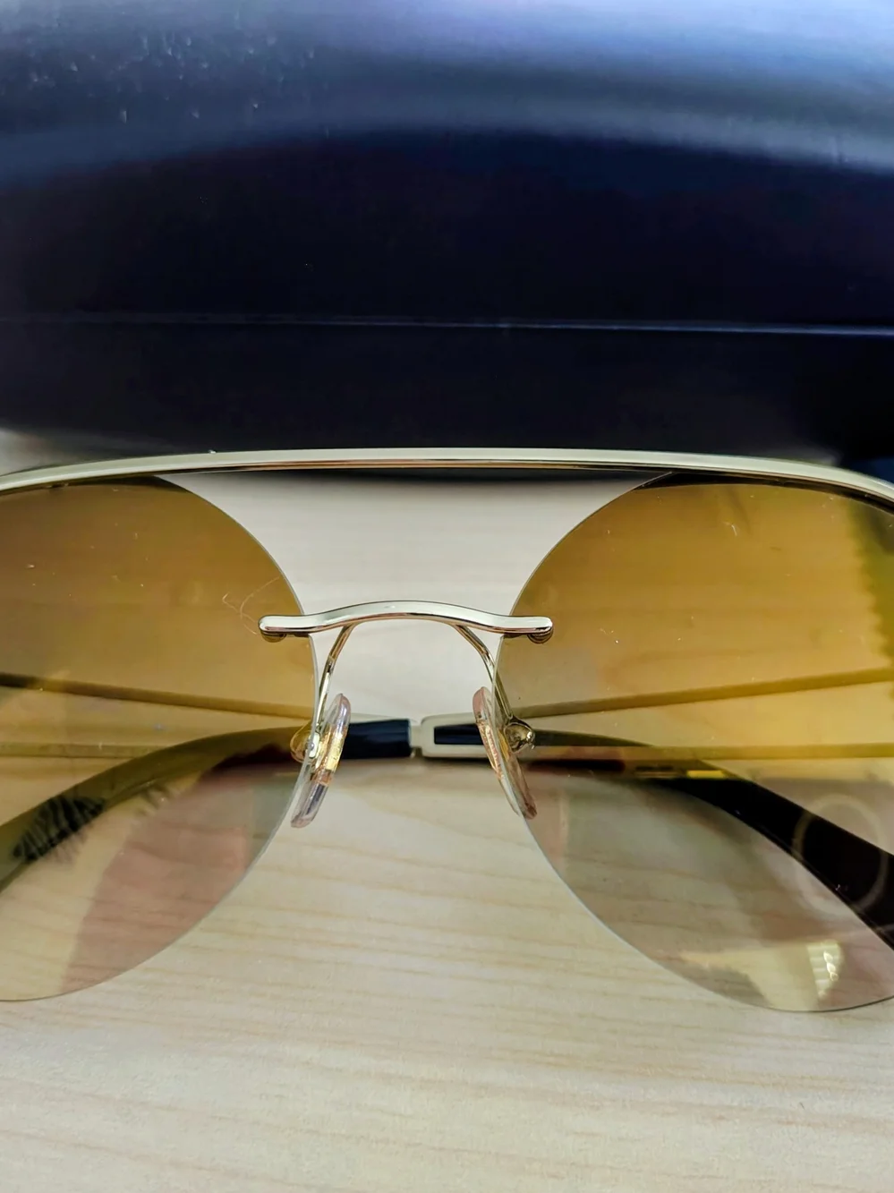 Versace Gold Frame Brown Lens Men's Sunglasses